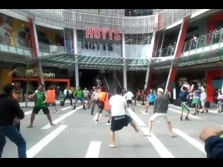 flash mob in new zealand. haka is a war dance of the maori people.