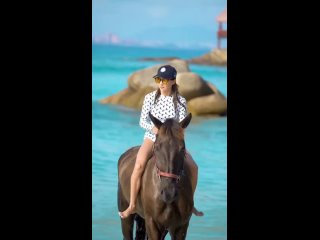 beautiful girl ride horse